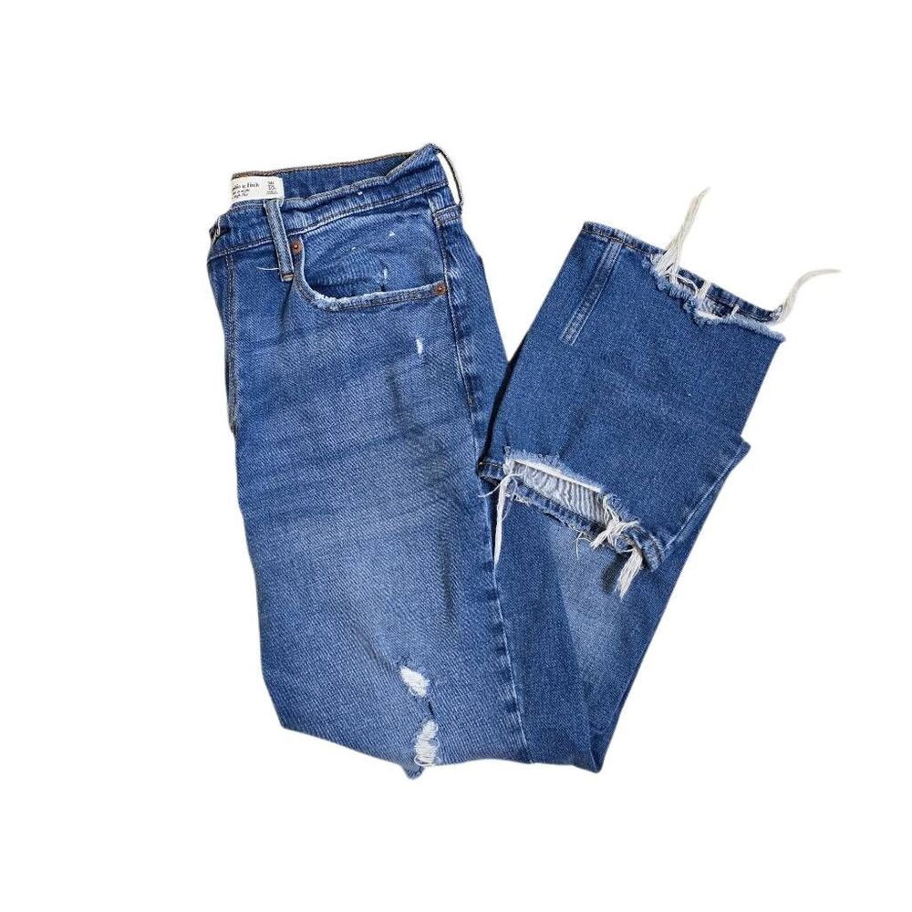 Abercrombie & Fitch High Rise Ankle Straight Jeans Denim Blue Size 30 / 10R